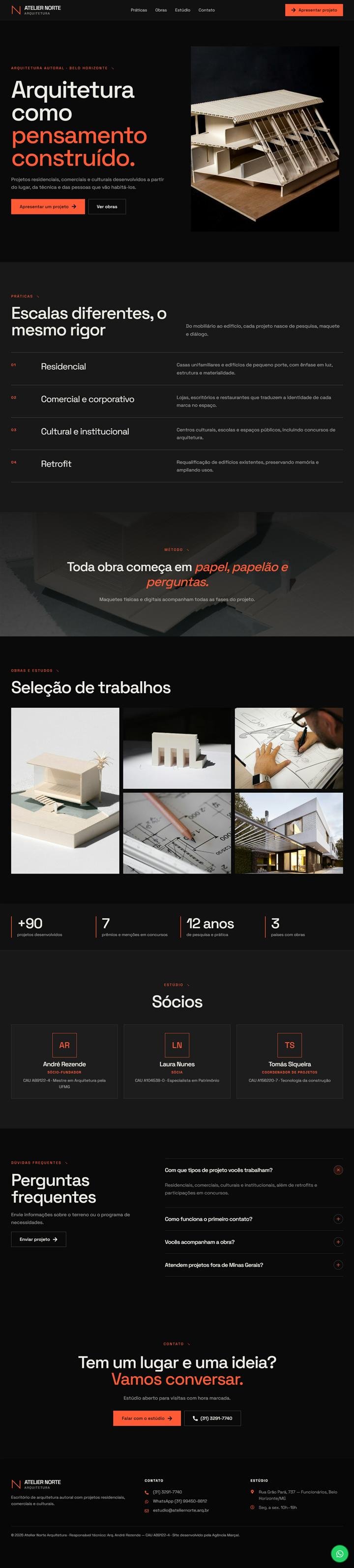 Página Atelier Norte Arquitetura
