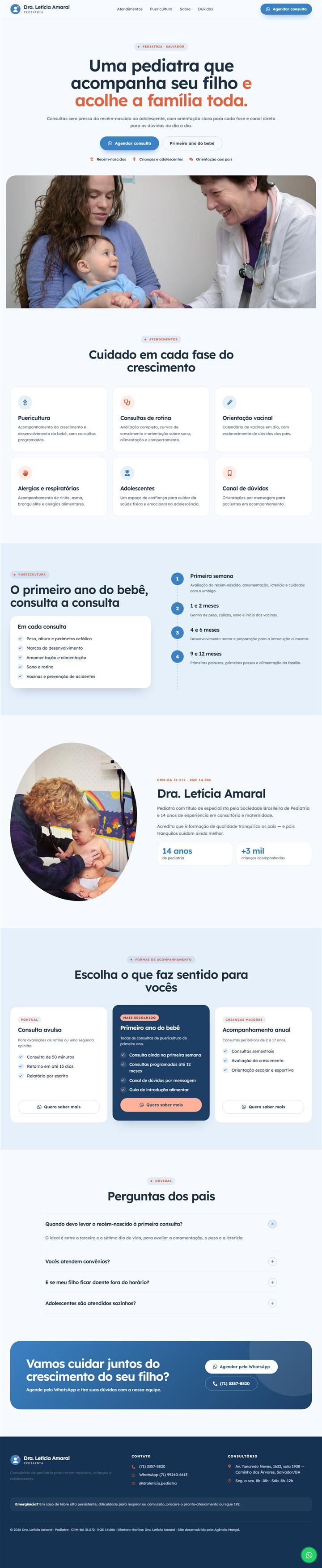 Página Dra. Letícia Amaral — Pediatra