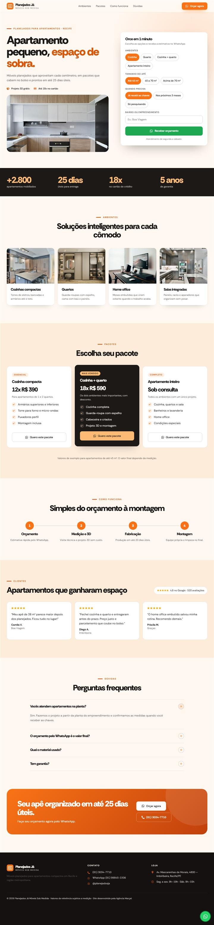 Página Planejados Já — Apartamentos Compactos