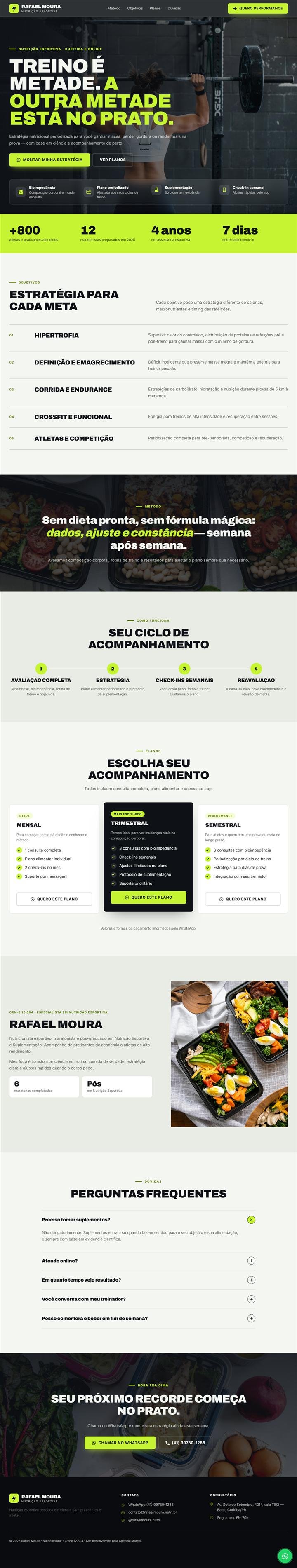Página Rafael Moura — Nutrição Esportiva