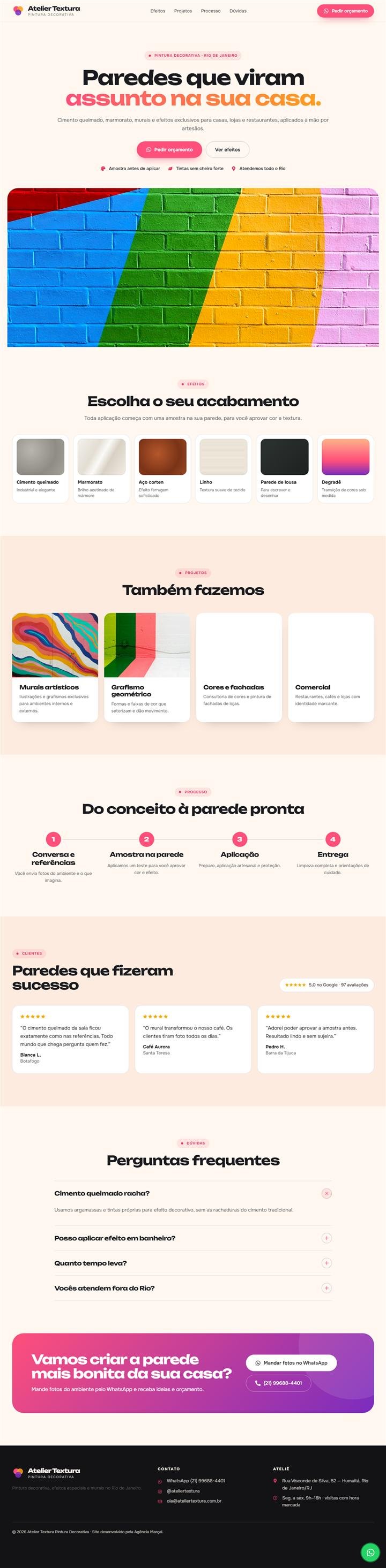 Página Atelier Textura — Pintura Decorativa