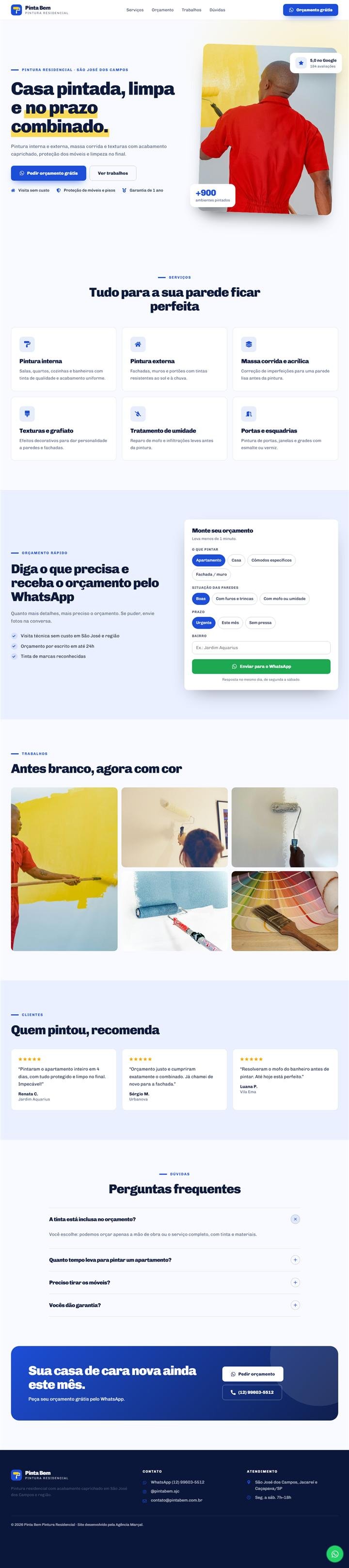 Página Pinta Bem — Pintura Residencial