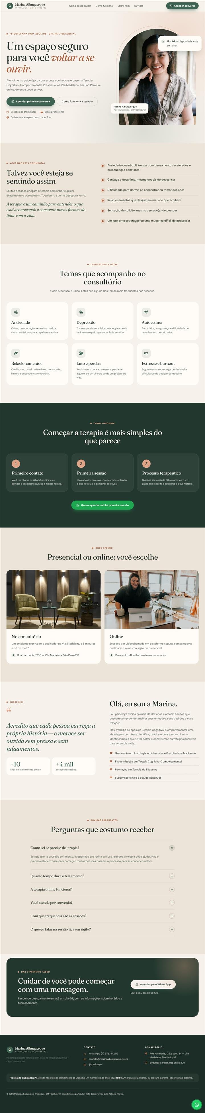 Página Marina Albuquerque — Psicóloga